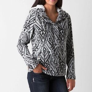 Billabong In the Distance Sherpa‎ Hooded Full Zip Jacket Grey Small